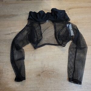 Urban Outfitters Out From Under Fishnet Crop Top with Long Sleeves Size Large